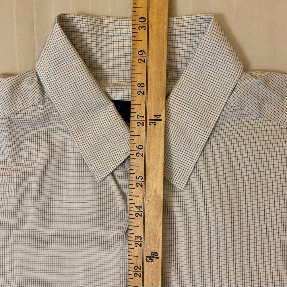 LANVIN cross checkered collared long sleeve dress shirt neck: 15.5 sleeve: 39 - Picture 5 of 13